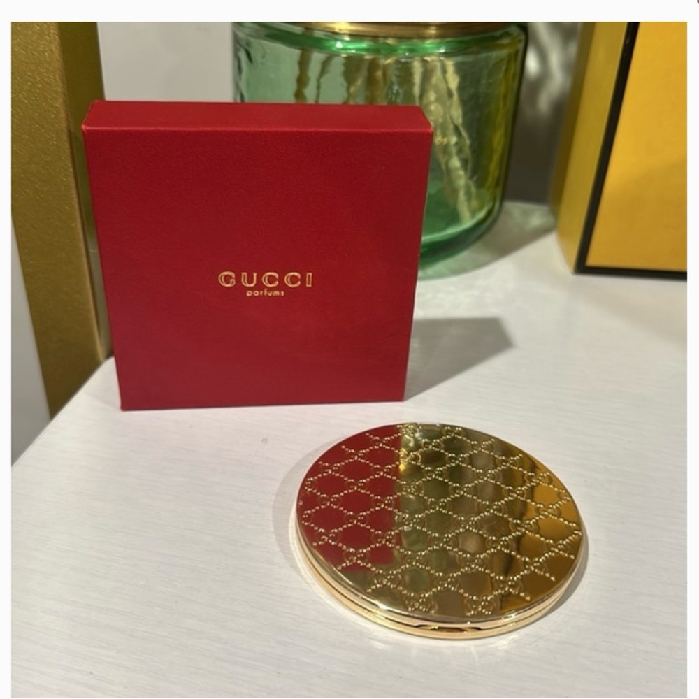 Gucci Gold Compact with Red Box